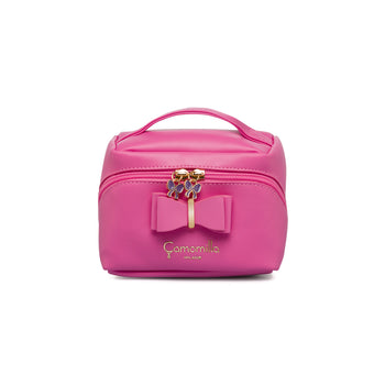 Beauty bag rosa da donna con fiocco frontale e manico Camomilla Milano, Articoli NON in sconto, SKU o933000231, Immagine 0